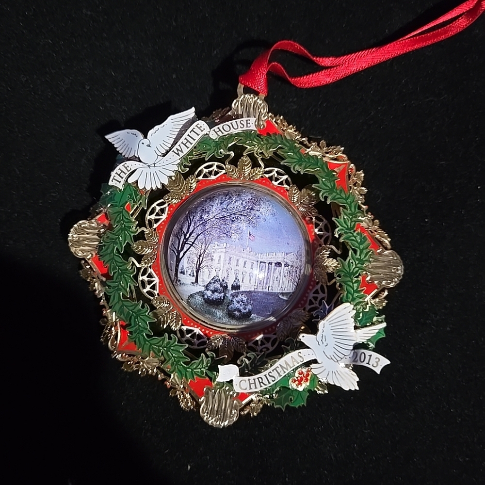 3D White House Ornament Commemorative 2013 Metal And Enamel